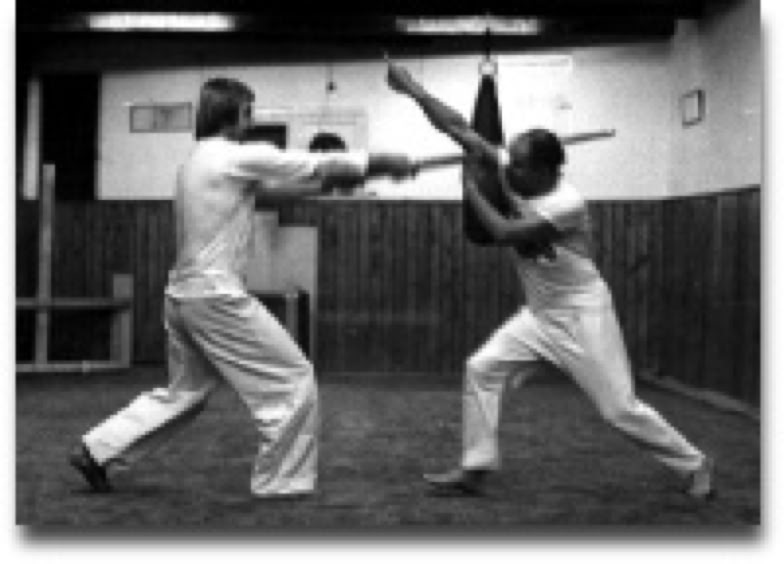 Rinus Schulz, Taikiken demo with Ton Heumen, sashite against shinai.
