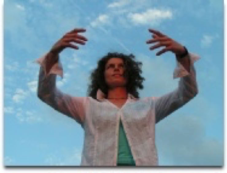 Nadja Kotrchova practicing Taikiken Ritsuzen.